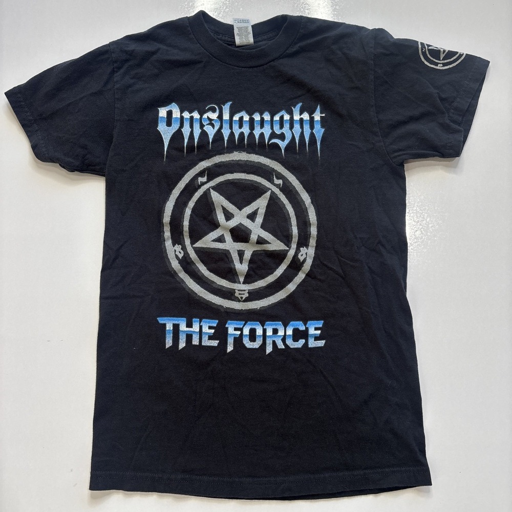 ONSLAUGHT THE FORCE Band T-Shirt Graphic Size S Grunge Emo